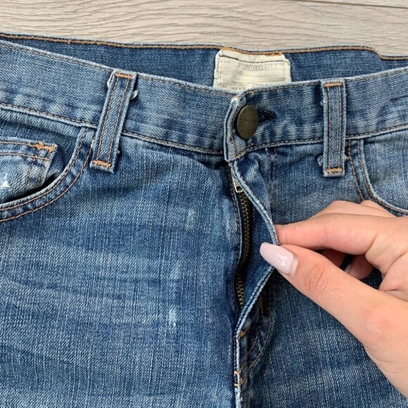 Current Elliott The Boyfriend Raw Hem Jean Shorts - Picture 5 of 12